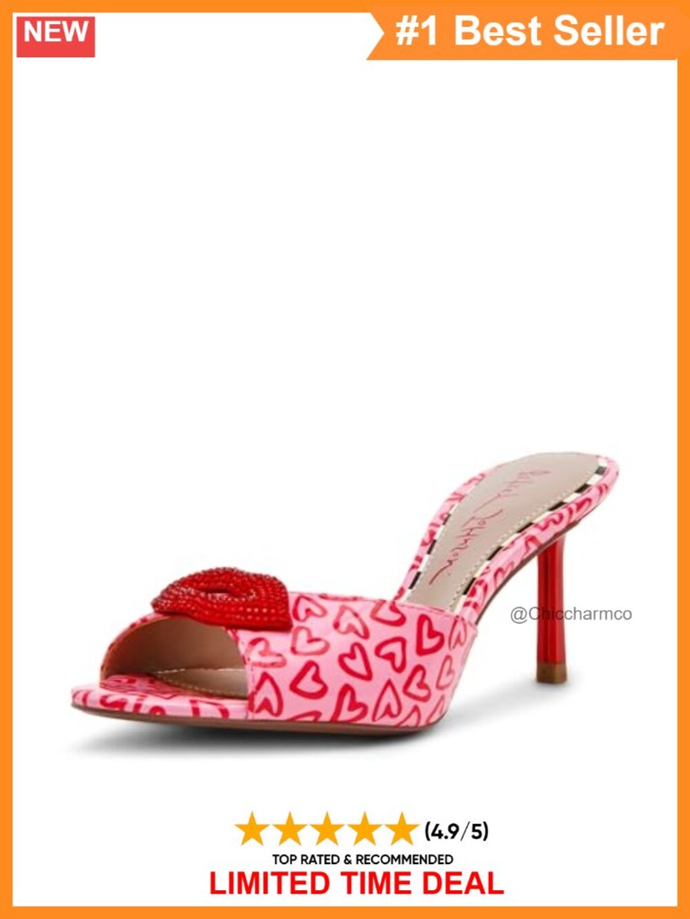 Lip Adornment Peep Toe Stiletto Heel Mule Sandals